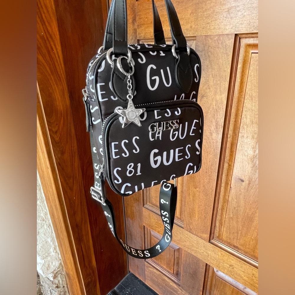 GUESS Black and White Mini Crossbody Bag - Picture 9 of 10